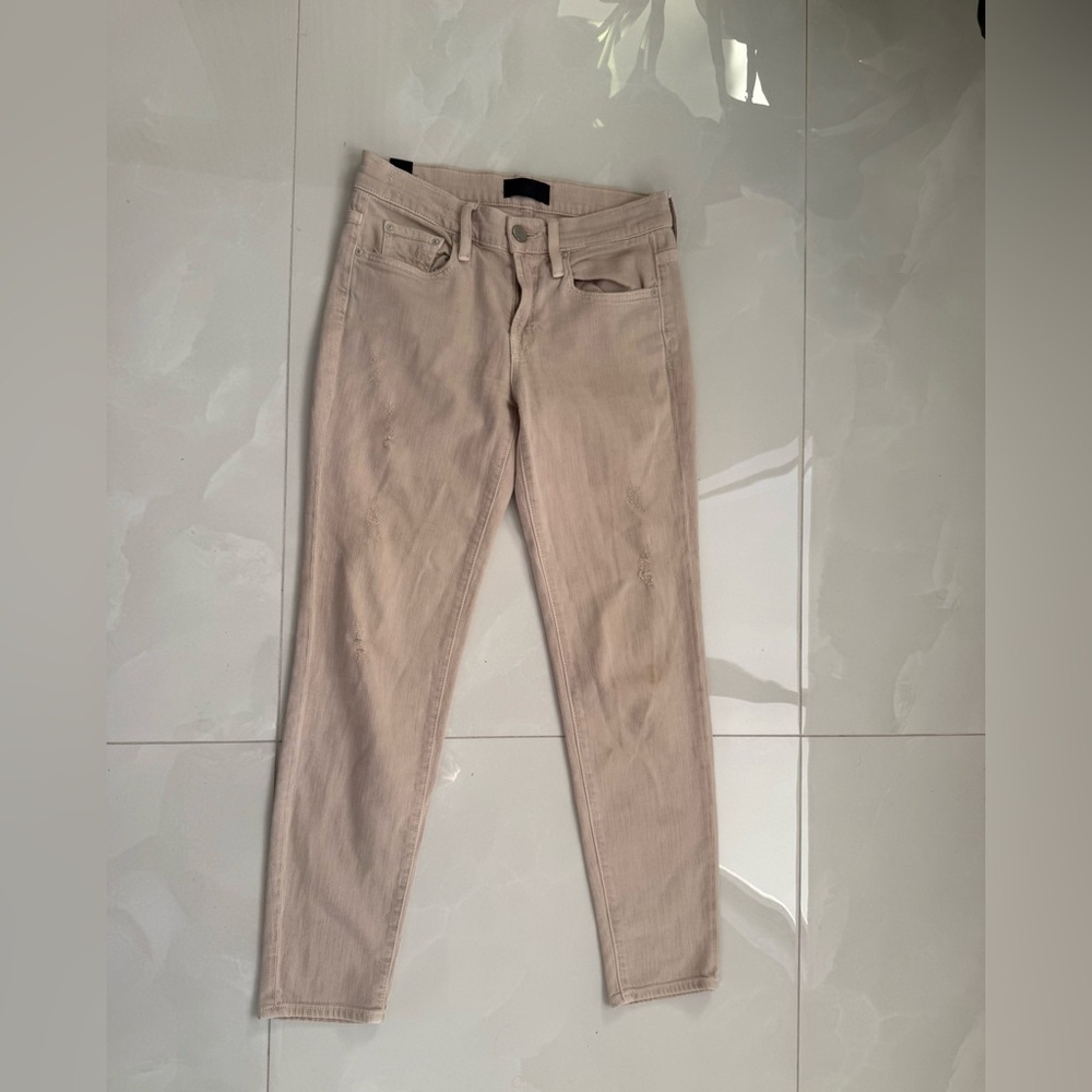 Vince Mason Rolled Skinny Jeans Destructed Tawny Size 24